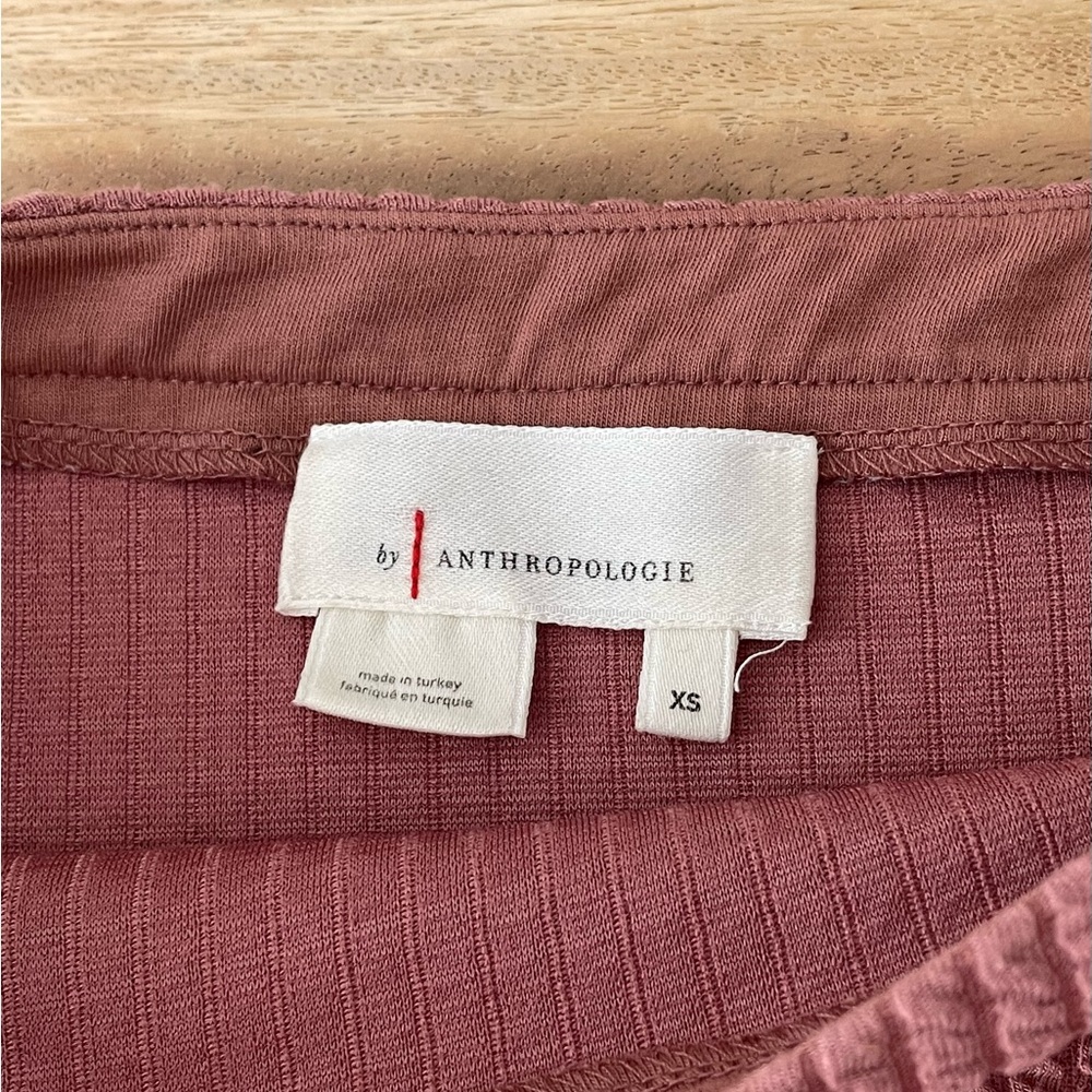 Anthropologie Textured Mauve Lace-Up Mini Skirt - Picture 5 of 8